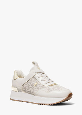 michael kors raina signature logo platform trainer