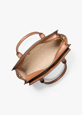 michael kors becca medium signature logo stripe satchel