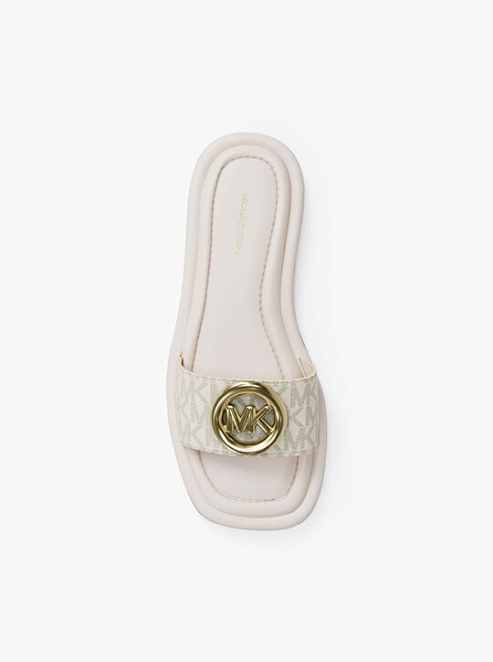 michael kors milan signature logo slide sandal