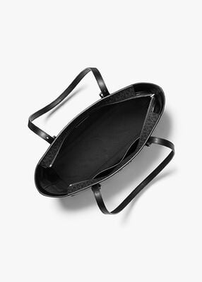 michael kors quinn medium signature logo and leather tote bag