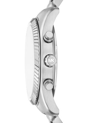 michael kors oversized lexington silver tone watch