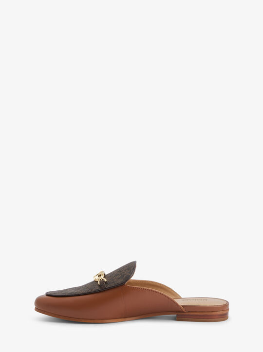 michael kors tiffanie signature logo and leather mule