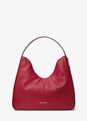 michael kors حقيبة كتف نايلا متوسطة الحجم من الجلد المحبب