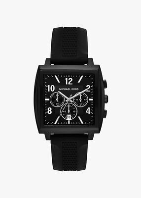 michael kors oversized rhys black tone and silicone watch