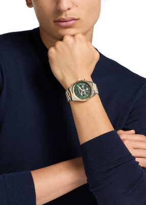 michael kors oversized lexington two tone watch
