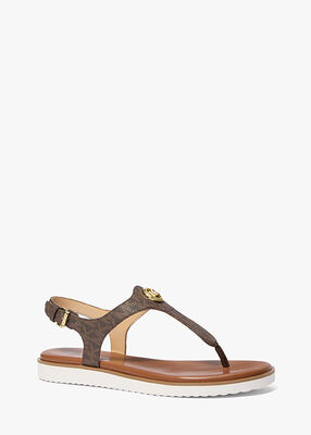 michael kors val signature logo thong sandal