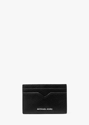 michael kors hudson pebbled leather card case