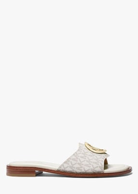 michael kors hannah signature logo slide sandal