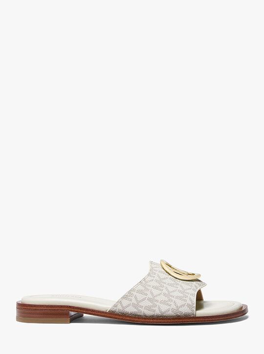Hannah Signature Logo Slide Sandal michael kors hannah signature logo slide sandal