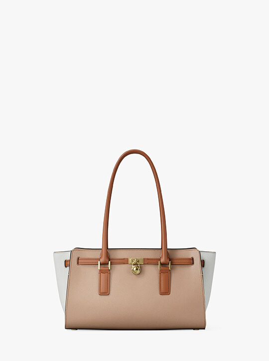 michael kors hamilton moderne small color blocked leather satchel