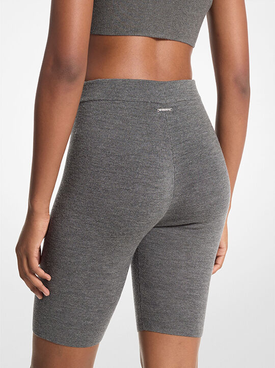 michael kors stretch wool biker shorts