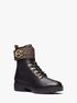 michael kors rory leather and logo combat boot