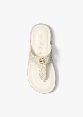 michael kors koya signature logo platform flip flop