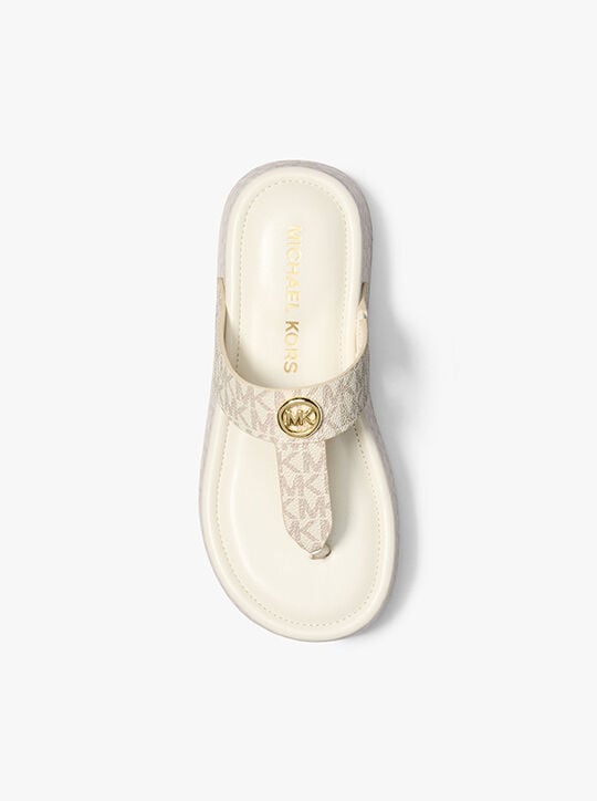 michael kors koya signature logo platform flip flop