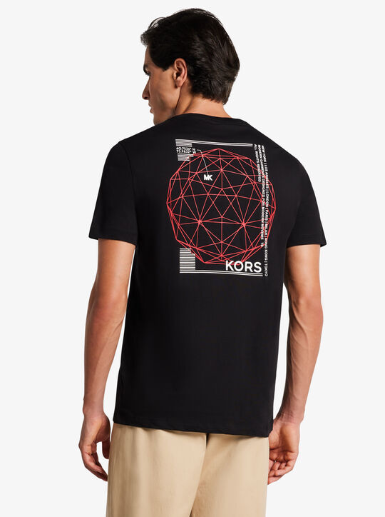 تي شيرت قطن بشعار الماركة michael kors تي شيرت قطن بشعار الماركة