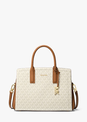 michael kors laila medium signature logo satchel