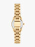 michael kors lexington three hand gold tone stainless steel watch