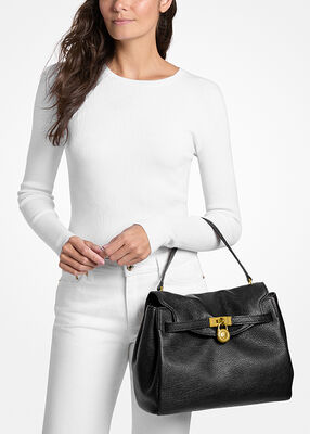 michael kors hamilton moderne large textured leather slouchy satchel