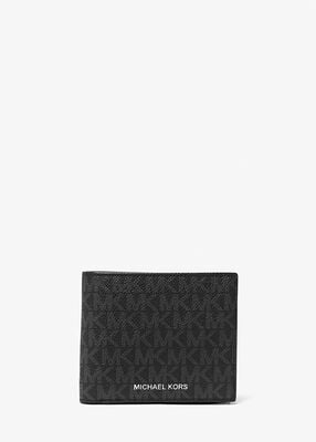 michael kors greyson logo billfold wallet with coin pocket