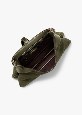 michael kors حقيبة كتف كورنيليا متوسطة الحجم من جلد الغزال