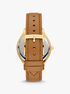 michael kors slim runway gold tone and leather watch