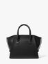 michael kors avril small leather top zip satchel
