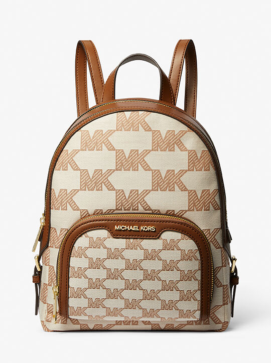 michael kors jaycee medium logo jacquard backpack