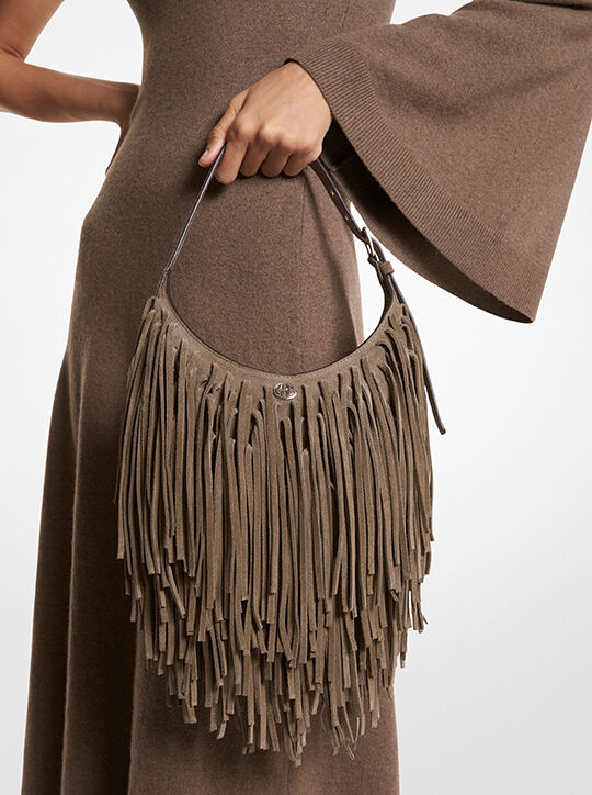 Dyan Small Fringed Suede Shoulder Bag michael kors dyan small fringed suede shoulder bag