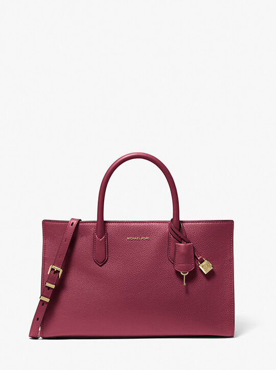 michael kors scarlett medium leather satchel