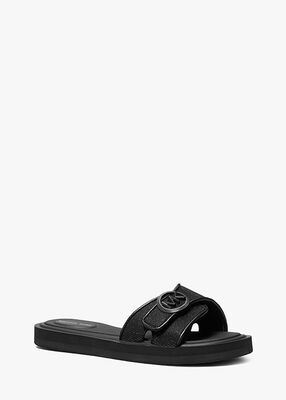 michael kors glitter chain mesh slide sandal