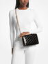 michael kors jet set large logo embossed patent crossbody bag