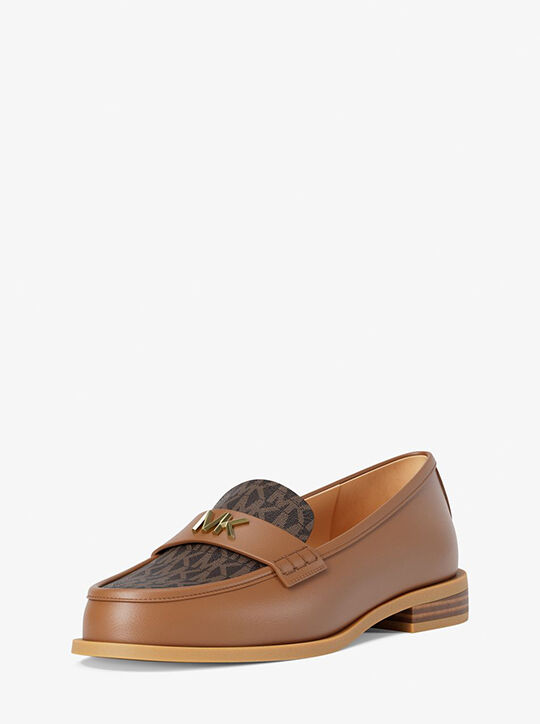Lex Leather and Signature Logo Loafer michael kors lex leather and signature logo loafer