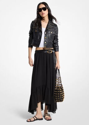 michael kors georgette high low skirt