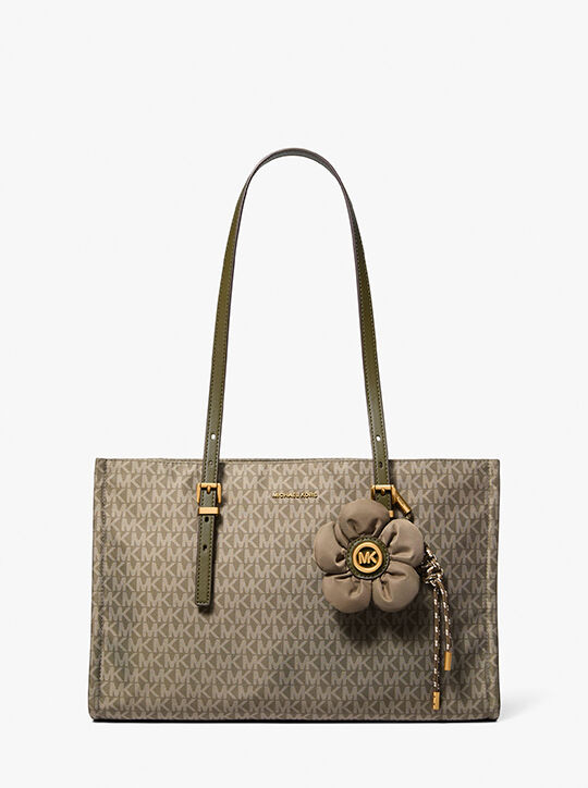 michael kors zadie medium printed logo tote bag
