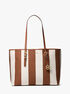 michael kors quinn large striped canvas tote bag