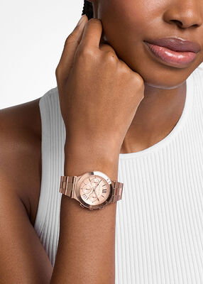 michael kors billie rose gold tone stainless steel watch