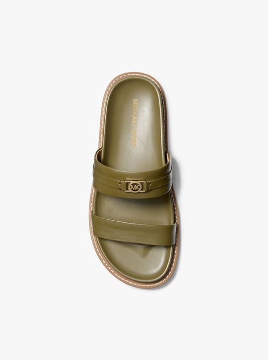 Mandy Leather Flat Sandal michael kors mandy leather flat sandal