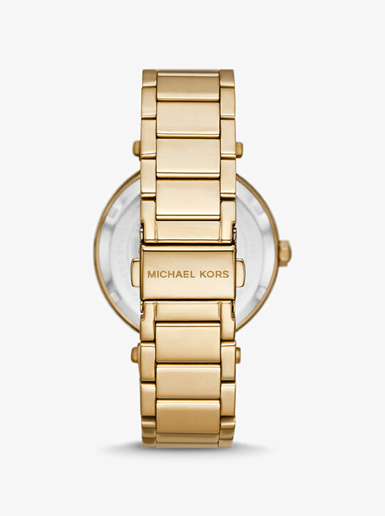 Parker Pavé Gold-Tone Logo Watch michael kors parker pav gold tone logo watch