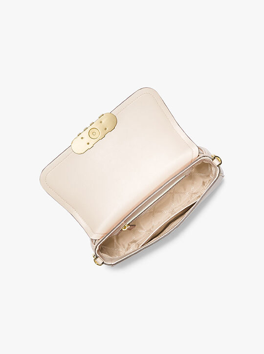 michael kors حقيبة كتف باركر جلدية متوسطة الحجم