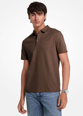 michael kors embroidered logo cotton polo shirt