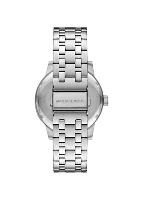 michael kors oversized wolfe silver tone watch and bracelet set