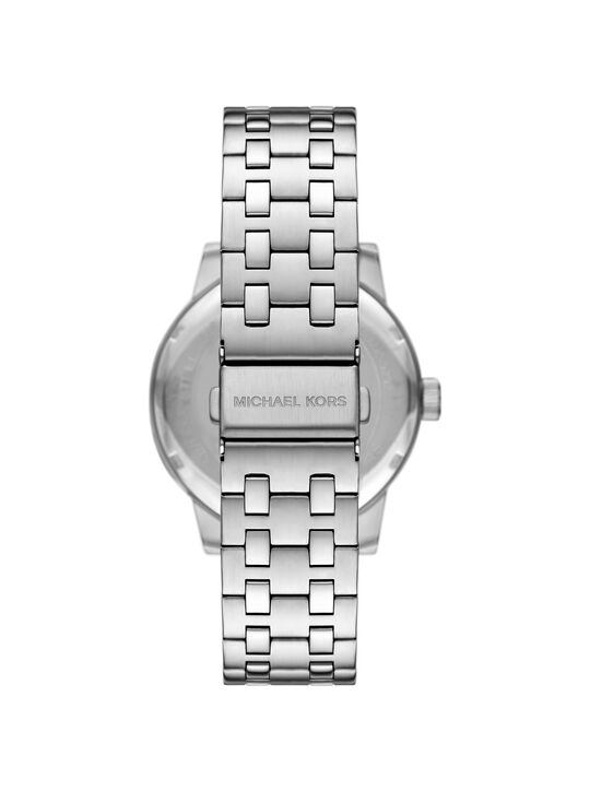 michael kors oversized wolfe silver tone watch and bracelet set