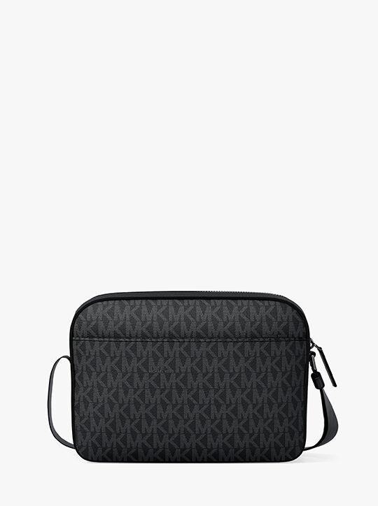 michael kors cooper signature logo flight bag