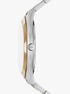 michael kors slim runway three hand two tone stainless steel watch