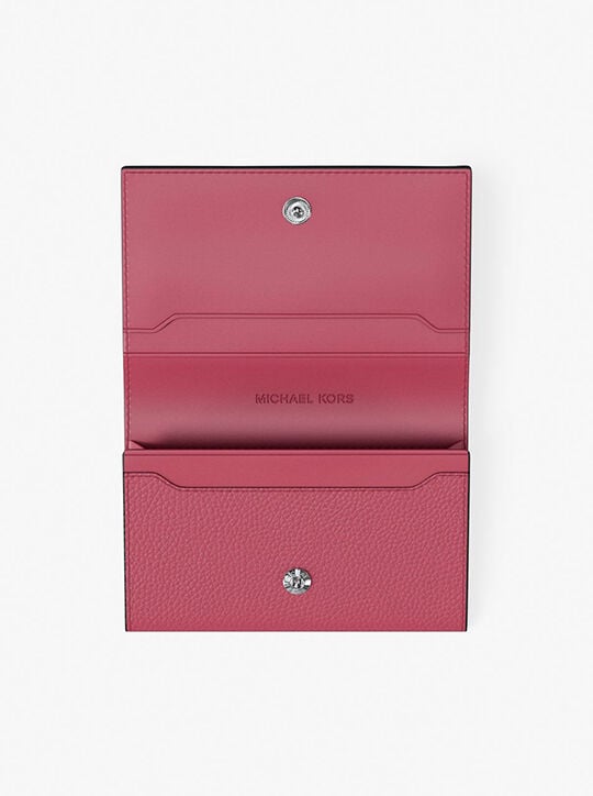 Hudson Pebbled Leather Card Case michael kors hudson pebbled leather card case