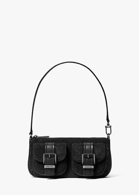michael kors zoe small embellished suede pochette