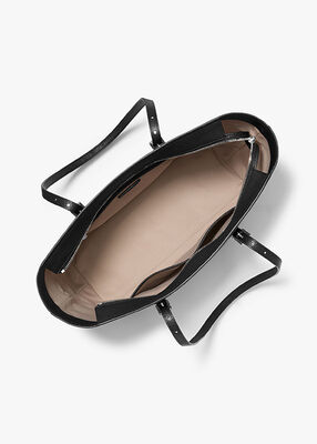 michael kors quinn large pebbled leather tote bag