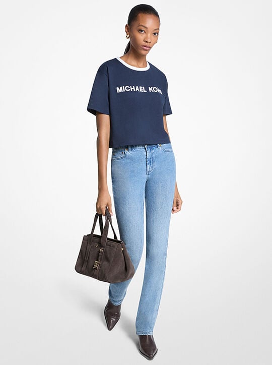 michael kors appliqu d cotton t shirt