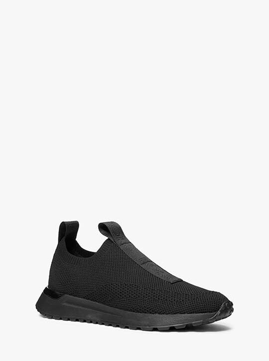 michael kors bodie logo tape stretch knit slip on trainer