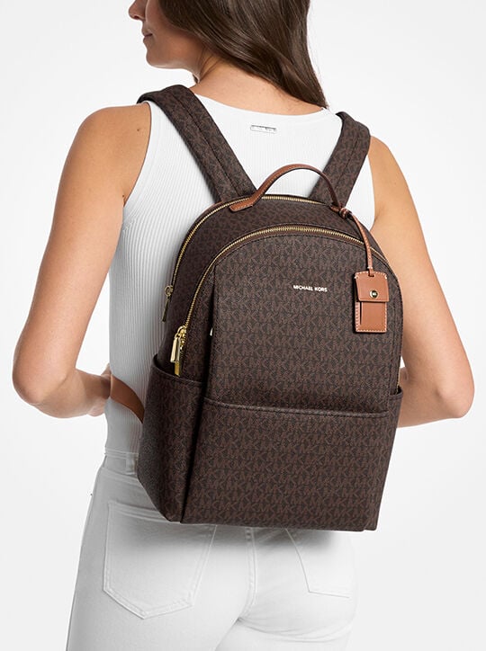 Sable Large Signature Logo Backpack michael kors sable large signature logo backpack
